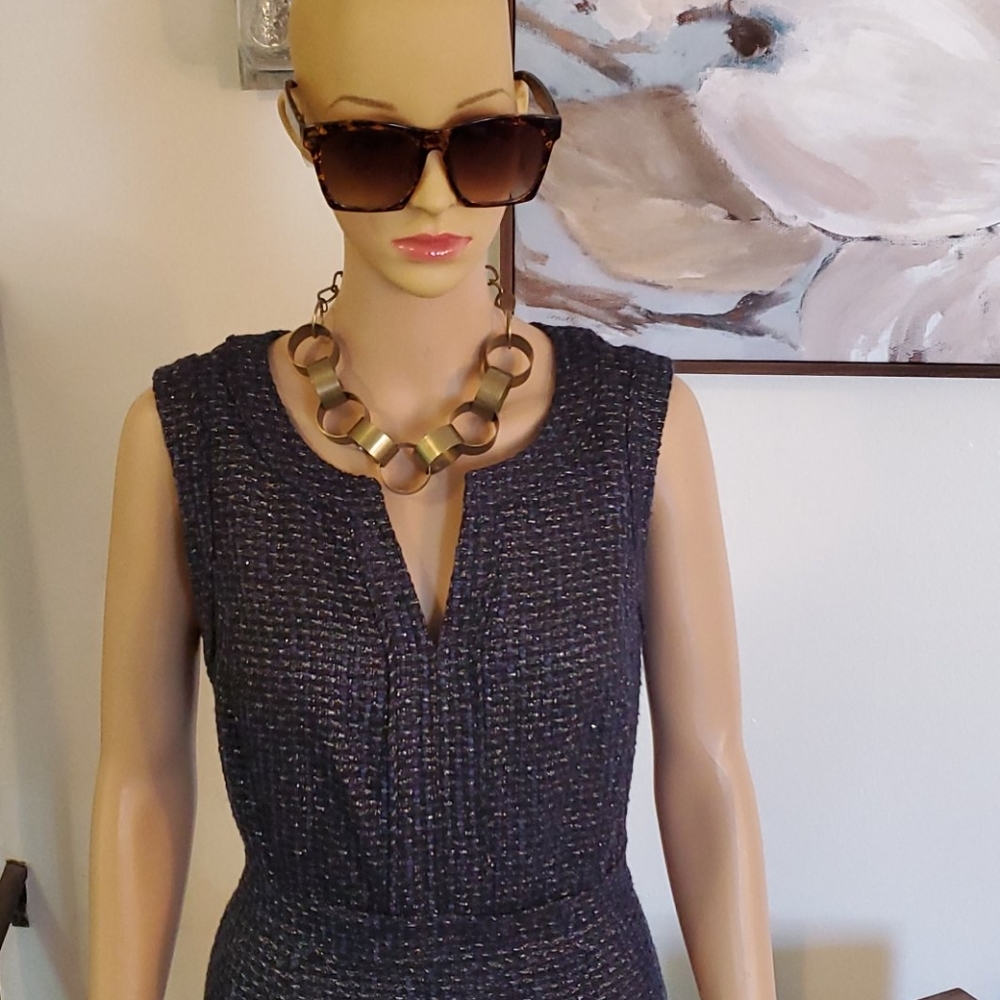 Navy V-Neck Liz Claiborne Dress